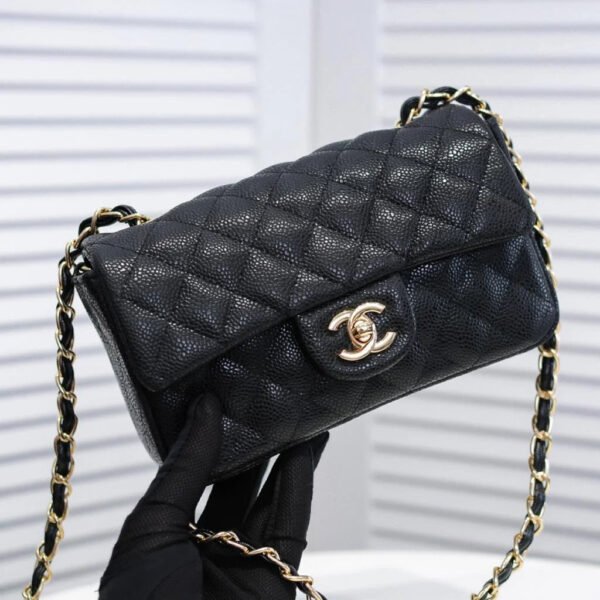 Chanel Mini Flap Bag Black For Women 7.8in/20cm A69900