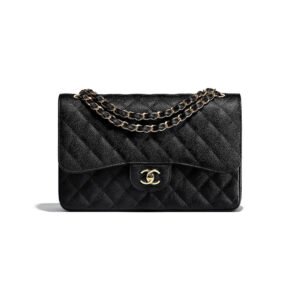 Chanel Large Classic Handbag Grained Calfskin & Gold-Tone Metal A58600