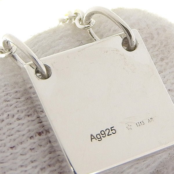D96BD8E1-24F2-AF89-8403-5BBE3A87F971.jpg Square logo plate Silver 925 Ladies Necklace A-rank