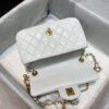 Chanel Flap Bag With CC Ball On Strap White For Women, Women&rsquo;s Handbags, Shoulder And Crossbody Bags 7.8in/20cm AS1787