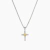 D9B7D895-2A85-C28B-315B-7AE1F6843479.jpg Petite X Cross Necklace Sterling Silver with 14K Yellow Gold