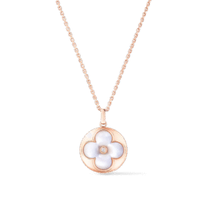 Color Blossom XL Medallion Pink Gold, White Mother-Of-Pearl and Diamond