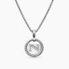 Initial Charm Necklace Sterling Silver with Diamond N