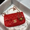 Chanel Flap Bag With CC Ball On Strap Red For Women, Women&rsquo;s Handbags, Shoulder And Crossbody Bags 7.8in/20cm AS1787