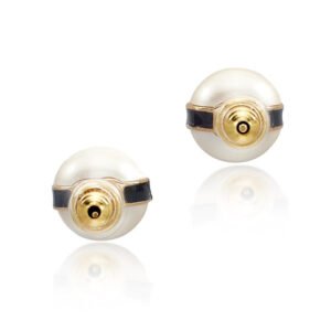 DBC04DA8-FF7D-2B37-27F0-74E50438DC8D.jpg Black Lucite, Imitation Pearl and Gold Metal CC Earrings