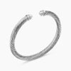 Classic Cable Bracelet Sterling Silver with Diamonds, 5mm