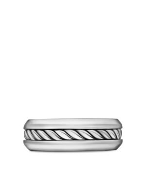 David Yurman sterling silver Cable Inset band ring - 6