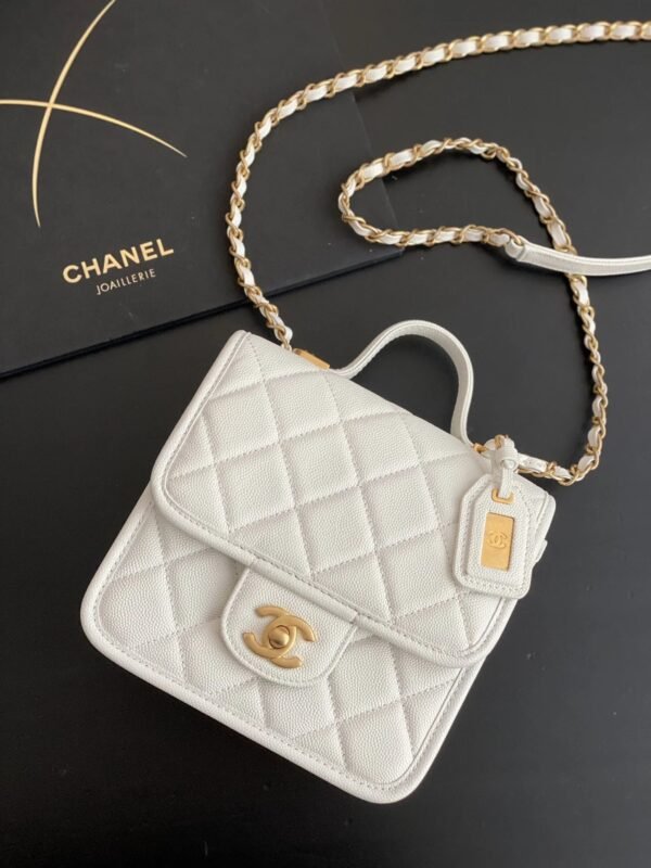 Chanel Small Flap Bag With Top Handle White For Women, Women&rsquo;s Bags 8.1in/20.5cm