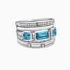 DD66F49C-6633-A040-6BC8-767D5C710261.jpg Stax Five Row Ring Sterling Silver with Hampton Blue Topaz and Diamonds - 6