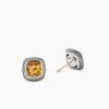 Albion&reg; Stud Earrings Sterling Silver with Citrine and Diamonds, 7mm
