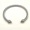 Classic Cable Bracelet Sterling Silver with Citrine and Diamonds, 5mm