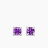 Petite Chatelaine&reg; Stud Earrings Sterling Silver with Amethyst and Diamonds
