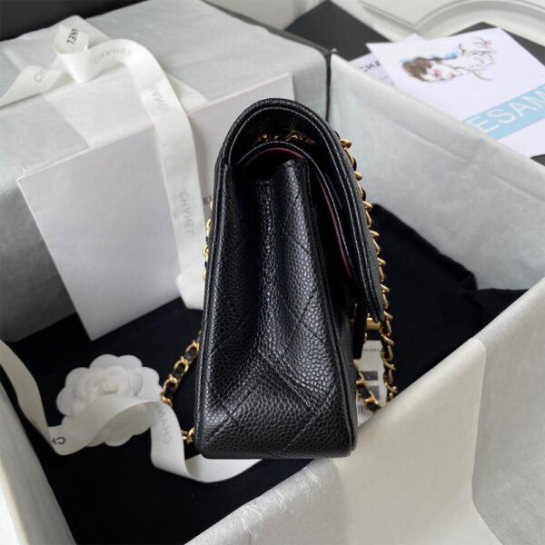 Chanel Small Classic Handbag Grained Calfskin & Gold-Tone Metal