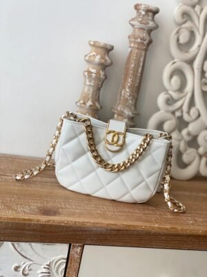 Chanel Small Hobo Bag Gold Hardware White For Women, Women&rsquo;s Handbags, Shoulder Bags 7.5in/19cm