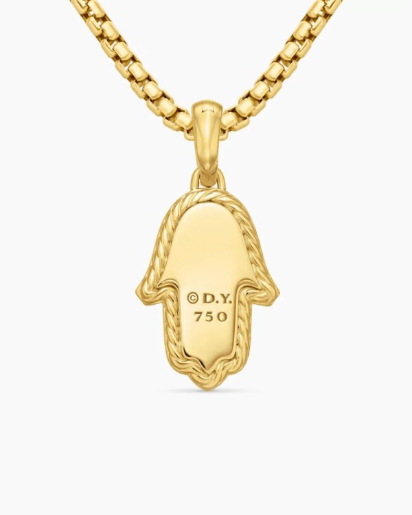 DE39049F-3CF1-F72A-8EA3-8D22AE054253.jpg Hamsa Amulet 18K Yellow Gold with Pavé Diamonds and Blue Sapphire, 24.6mm