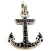 Sterling Silver Maritime Anchor Amulet Pave Black Diamond