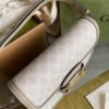 Gucci Horsebit 1955 Canvas Small Shoulder Bag White Beige