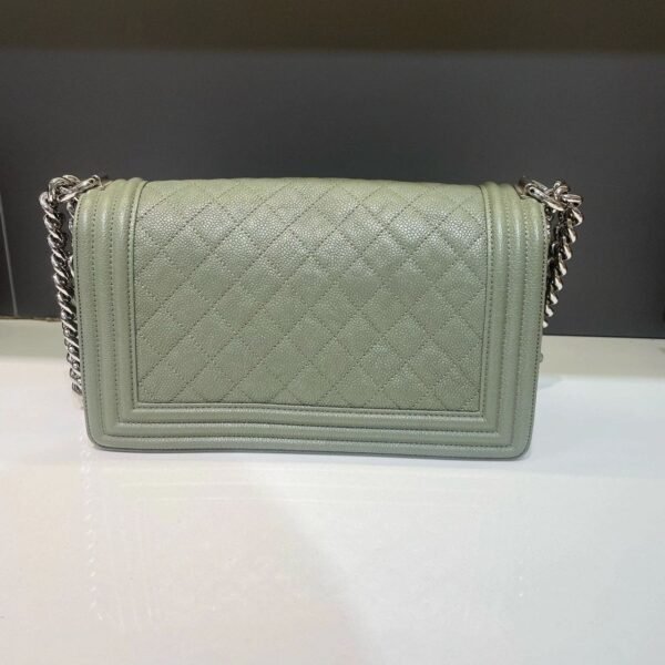 CHANEL MEDIUM BOY BAG CAVIAR LIGHT GREEN