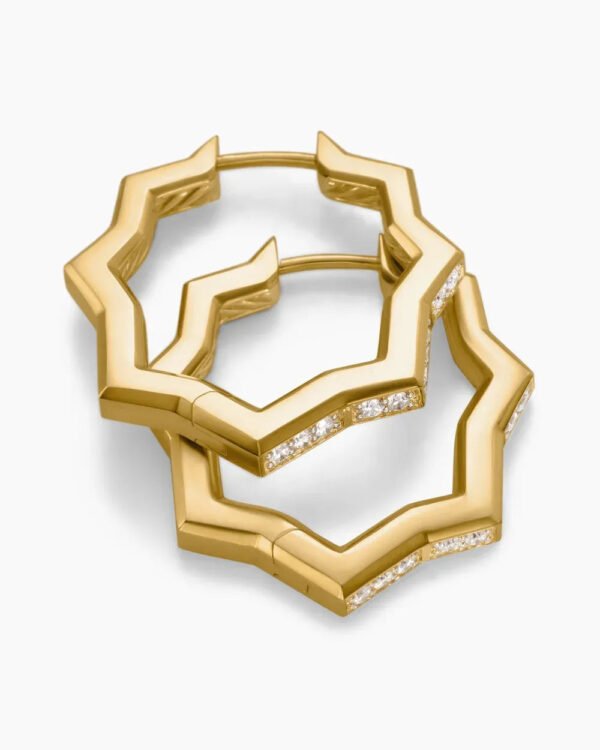 Zig Zag Stax??Hoop Earrings 18K Yellow Gold with Diamonds