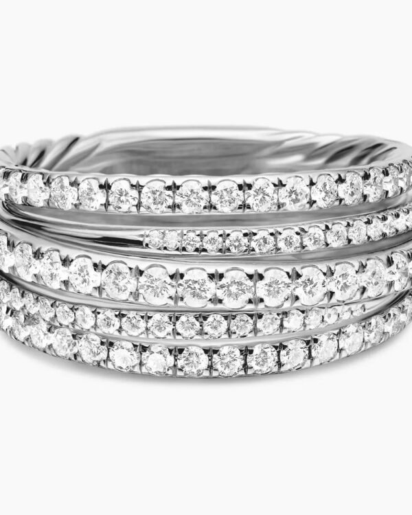 Pav&eacute; Crossover Ring 18K White Gold with Diamonds - 6