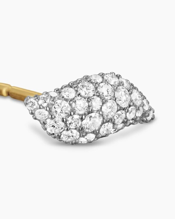 DF4D3C9B-F700-3F0D-5AE7-B777F1B7A466.jpg Petite Pavé Flute Stud Earrings Sterling Silver with Diamonds, 10.6mm