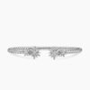 Starburst Cable Bracelet Sterling Silver with Diamonds, 4mm