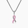 Cable Collectibles&reg; Ribbon Necklace Sterling Silver with Pink Enamel, 24.4mm