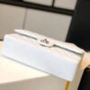 Chanel Classic Medium Flapbag Silver Hardware White 10in/25.5cm