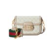 Gucci Horsebit 1955 Canvas Mini Shoulder Bag White Beige