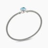 Petite Chatelaine Bracelet Sterling Silver with Blue Topaz, 3mm - 17cm