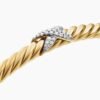 X Cablespira&reg; Station Bracelet 18K Yellow Gold with Pav&eacute; Diamonds, 4mm