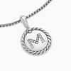 E3177192-7C80-B7F2-2B98-2D0C6C02CD4E.jpg Initial Charm Necklace Sterling Silver with Diamond M