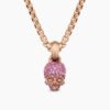 E350C161-1A67-2BF7-AB47-B0CE64E84635.jpg Skull Amulet Full Pavé Pink Sapphires and 18K Rose Gold, 14mm