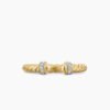 Cable Band Open Ring 18K Yellow Gold with Diamonds - 6