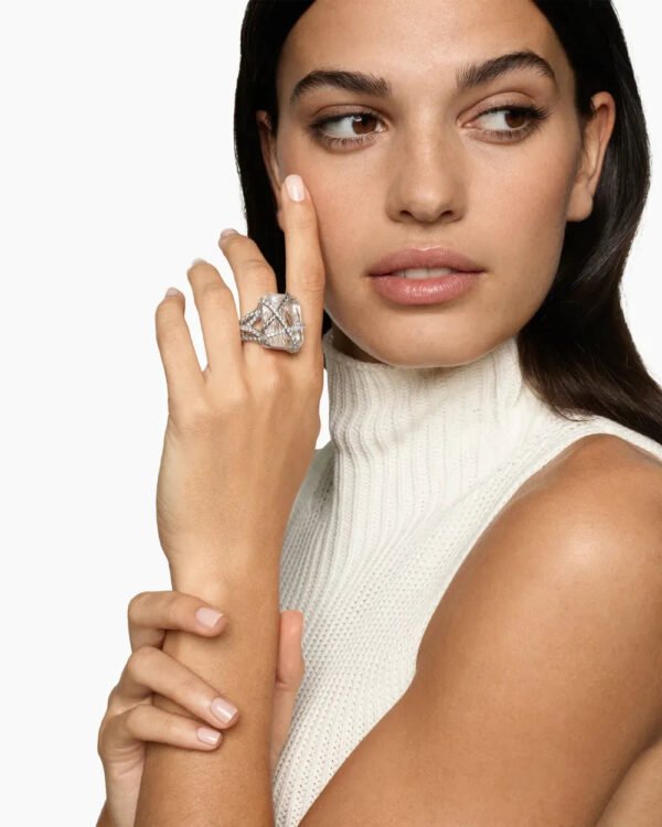 E371A557-1136-06C2-BE88-0A8CFF27E654.jpg Cable Wrap Ring Sterling Silver with Crystal and Diamonds