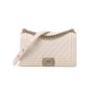 CHANEL CAVIAR QUILTED MEDIUM BOY FLAP IVORY