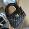 E3795497-5498-EC1E-9830-92330546610B.jpg Shiny Aged Calfskin Coral Mini Kelly Shopping Bag - Black