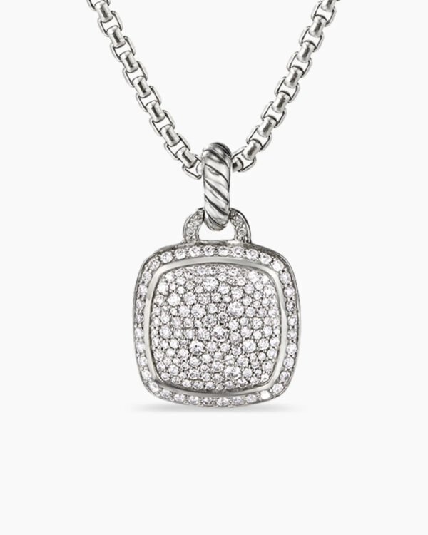 Albion Pendant Sterling Silver with Pave Diamonds, 14mm