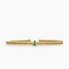 E38C021C-D784-552D-B85F-DC10D7CAAE5D.jpg Classic Cablespira® Station Bracelet 18K Yellow Gold with Pavé Emeralds, 3mm