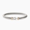 Buckle Classic Cable Bracelet Sterling Silver with 18K Yellow Gold, 5mm