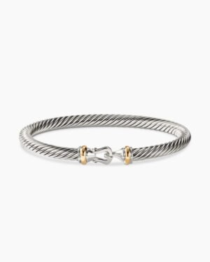 E3B8882C-FCF2-6851-48AA-A07FE97692B1.jpg Buckle Classic Cable Bracelet Sterling Silver with 18K Yellow Gold, 5mm