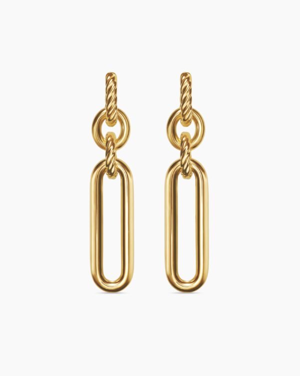 Lexington Double Link Drop Earrings 18K Yellow Gold, 53mm