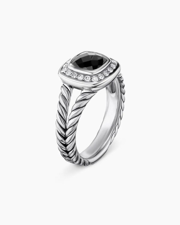 E5332FC5-7CEA-EFFF-7B2D-62C2E852FCA3.jpg Petite Albion® Ring Sterling Silver with Black Onyx and Diamonds, 7mm