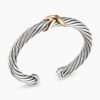 E56154B6-3905-48D6-B070-FF06BA30441D.jpg X Classic Cable Station Bracelet Sterling Silver with 14K Yellow Gold, 7mm