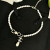 Coco letter pearl chain necklace