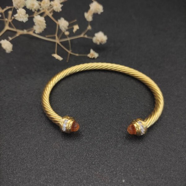 Classic Cablespira&reg; Bracelet 18K Yellow Gold with Champagne crystal and Diamonds, 5mm