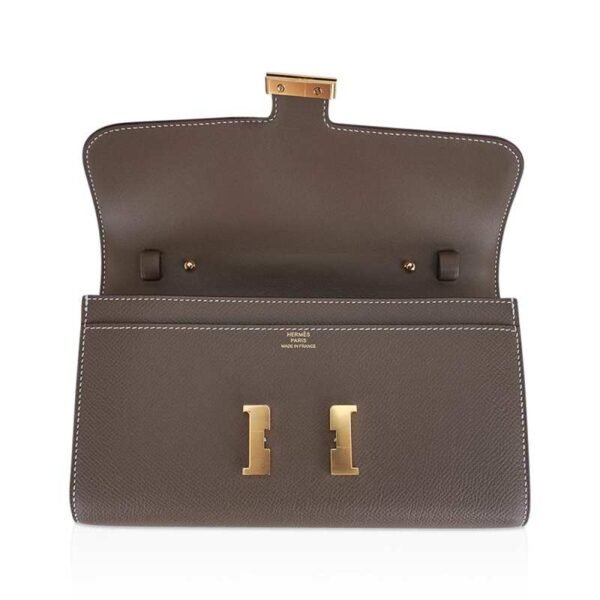 Constance Long To Go Wallet Etoupe Epsom with Gold Hardware