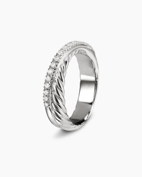 E5EC849F-3FAA-ECE0-CA0D-011DC2174753.jpg Crossover Band Ring Sterling Silver with Diamonds, 5.3mm