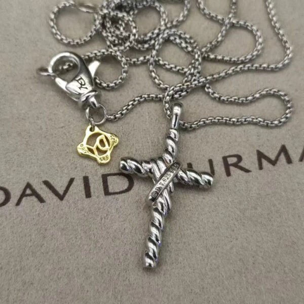 X Cross Pendant Sterling Silver with 18K Yellow Gold