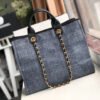 Chanel Deauville Tote 38cm Blue/Black For Women A66941